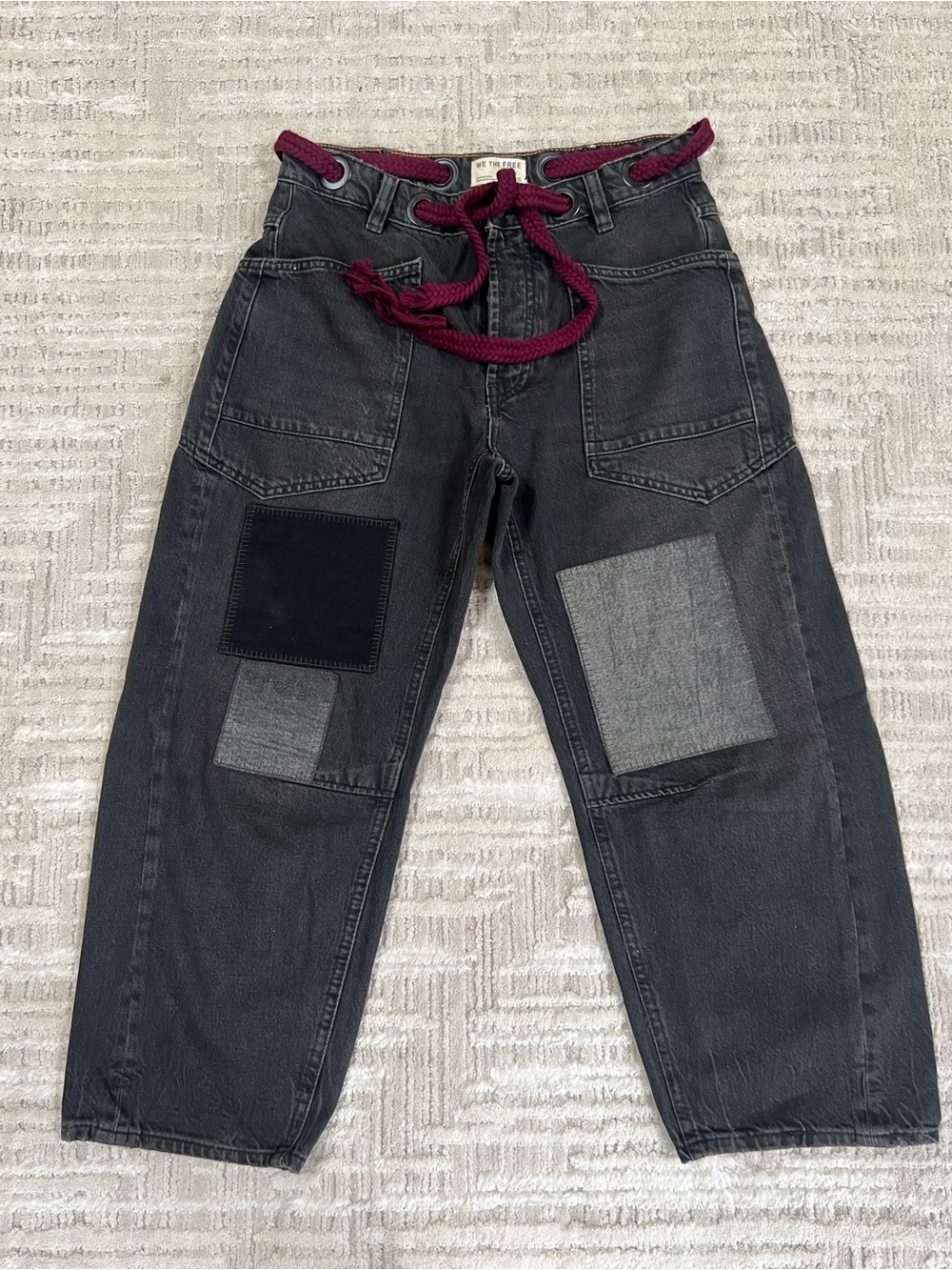 LAST ONE!!! We The Free Moxie Pull-On Barrel Jeans Night Hawk Sz 25S